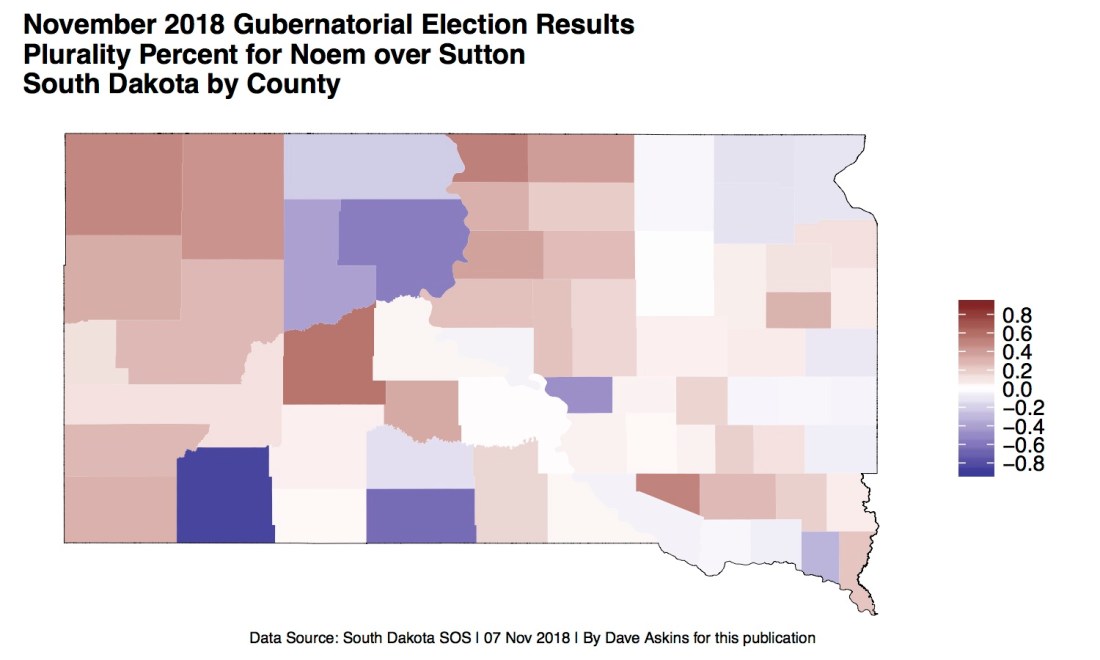 R Map Election South Dakota NOEMOVERSUTTON2018